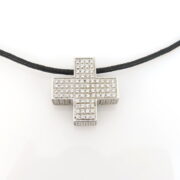 Estate Gurhan 3.0ct Diamond & 18K White Gold Cross Necklace WN-60-07-MS